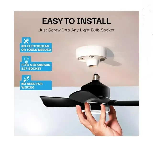 "BNIB" Socket Fan Light with Remote Control487256357204152323