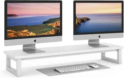 Yaohuoo Dual Monitor Stand Riser 39", White, View more