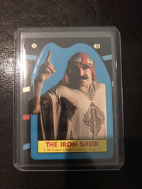 The Iron Sheik wrestling sticker collectible card