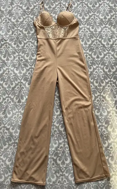 ReVamped Women’s Beige Lacy Jumpsuit, View more