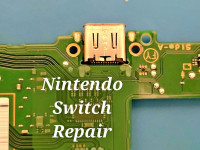 Nintendo switch repair. Broken screen, no image, charge port