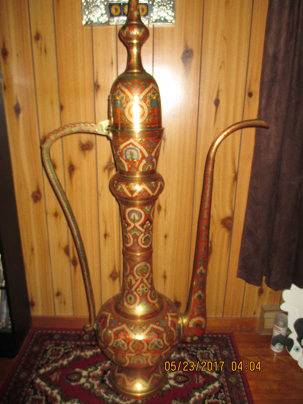 Brass/enamel kettle in Home Décor & Accents in Cornwall