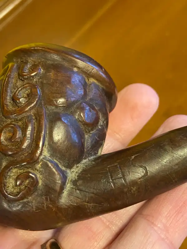 Vintage Wooden Carved Folk Art Figural Face Head Smoking Pipe in Arts & Collectibles in Oshawa / Durham Region - Image 8