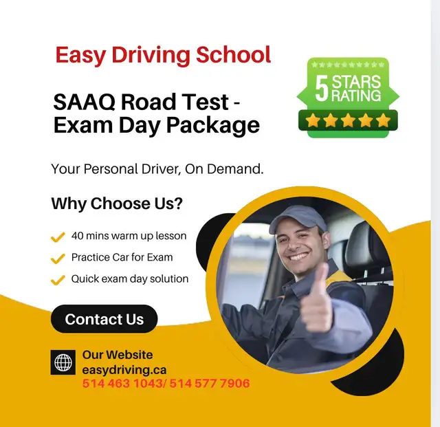SAAQ Road Test Day Special – (Car + 40-Min Lesson)64728175720707120