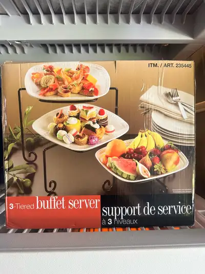 3-Tier Porcelain Buffet Server – Like New, View more