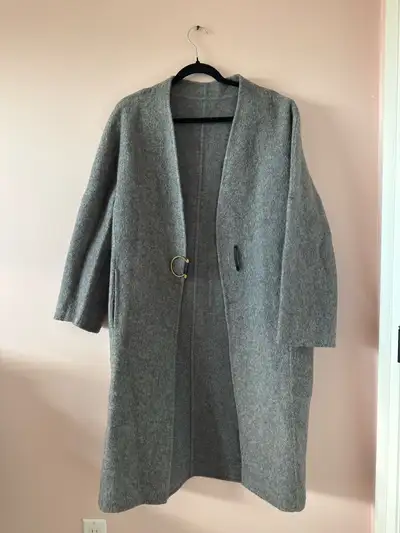 Brand new with tag chic, grey wool coat, size M-L, View more