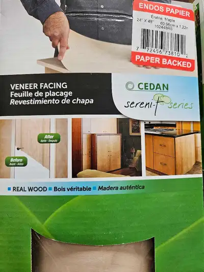 3 boîtes feuilles de placage véritable érable, View more