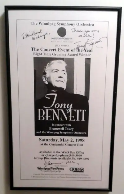 Tony Bennett autographed poster beautifully framed-Niagara Falls, View more