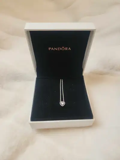 Faux diamond, silver necklace from Pandora