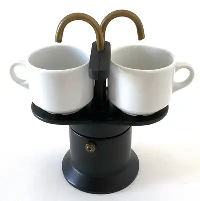 LIRE JUSQU'À LA FIN DU TEXTE Vintage 1990 Collection. Petite cafetière "Mini Express" OMG Design Bia...