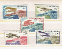 MONACO. Série de 5 Timbres "Aviation Monégasque".