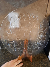 Glass Santa Platter