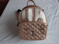 Betsey Johnson Backpack Purse --Rose Gold Cat Face