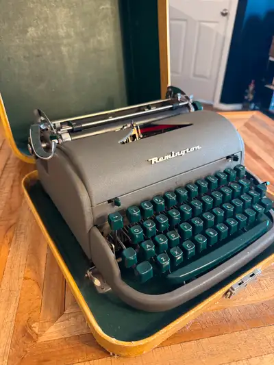 A vintage Remington Rand typewriter in great condition. It’s a timeless piece of history that offers...