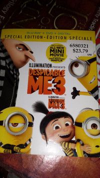 NEW UNOPEN DISPICABLE ME 3 ON BLU RAY