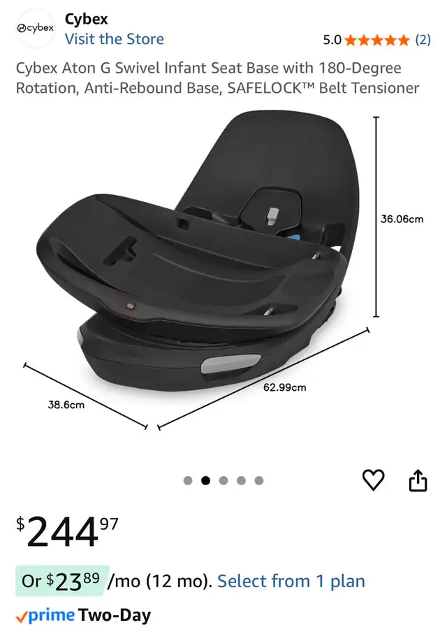 Cybex Aton G Swivel Infant Seat Base in Strollers, Carriers & Car Seats in Gatineau - Image 3