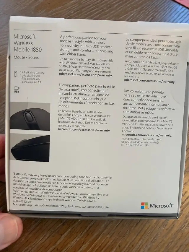 Microsoft Wireless Mobile Mouse 1850 (Brand New)63970637526403121