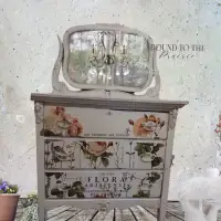 Shabby Roses, Restyled Antique Dresser!~Chalk Painted / Transfer