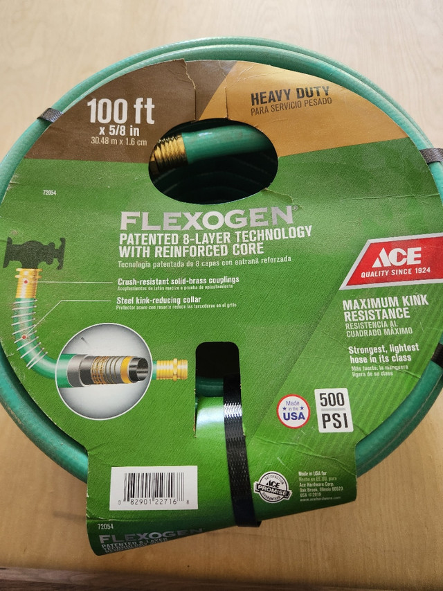 Heavy Duty Flexogen 100 foot 5/8 in Garden Hose in Outdoor Tools & Storage in Calgary