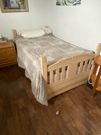 Twin bed with storage and mattress for sale