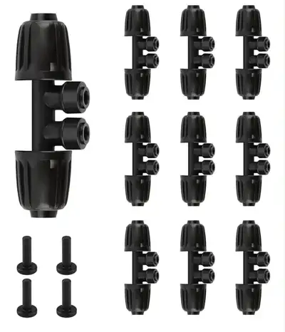10pcs Barbed tee quick connector Push to fit drip irrigation fittings 1/2” to 1/4” Anti-leak locked...