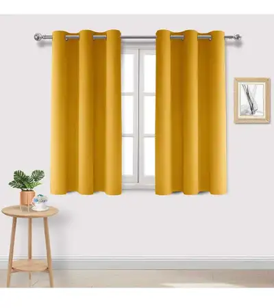 DWCN Yellow Short Blackout Curtains, View more