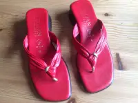 RED ITALIAN LEATHER SANDALS- Size 6