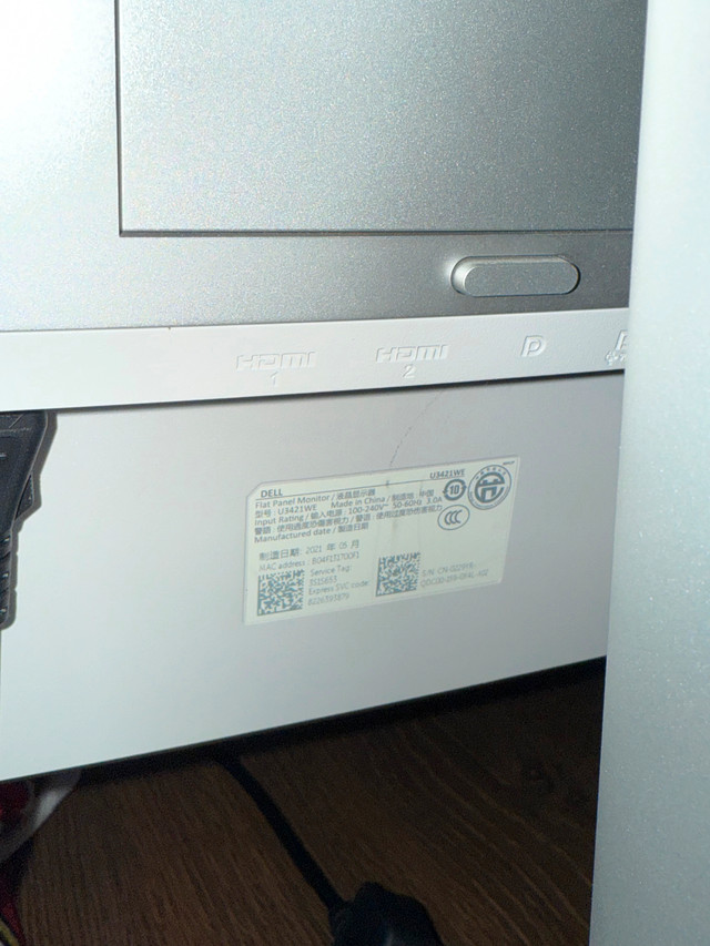Dell 34“ ultrasharp u3421we monitor in Monitors in City of Toronto - Image 2