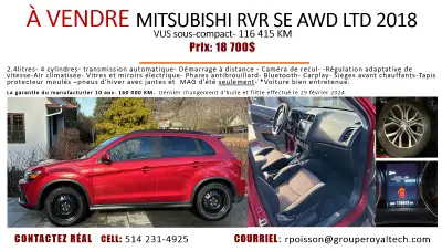 MITSUBISHI RVR SE AWD LTD 2018