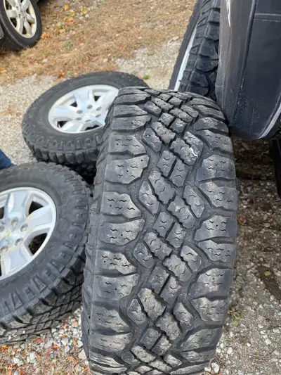 Goodyear wrangler tires used for one season. The size are 285-70-17 text or call emails are you not...