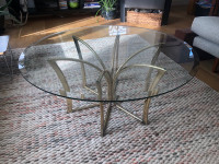 Funky round glass coffee table