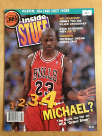 6 NBA Inside Stuff vintage magazines Jordan Shaq Ewing Hill more
