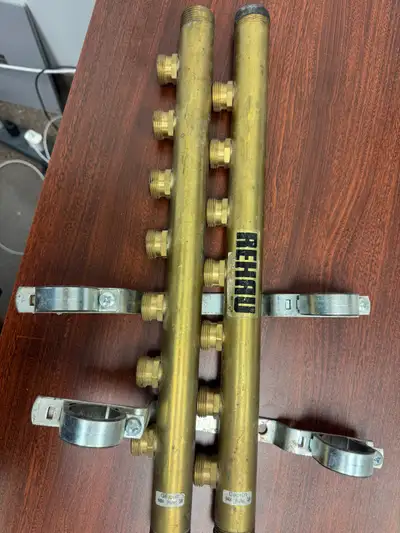 Rehau 7 loop in floor pex hydronic heat manifolds, View more