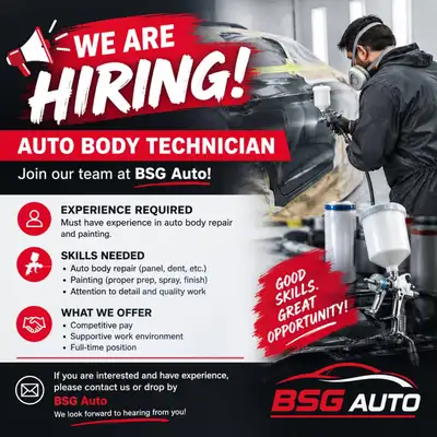 Hiring auto body technician , View more