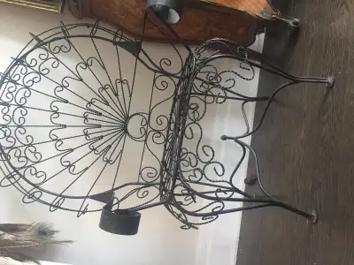 2 Salterini twisted wire iron Peacock Chairs $550 each cheaper if you buy two Not an exact matching...