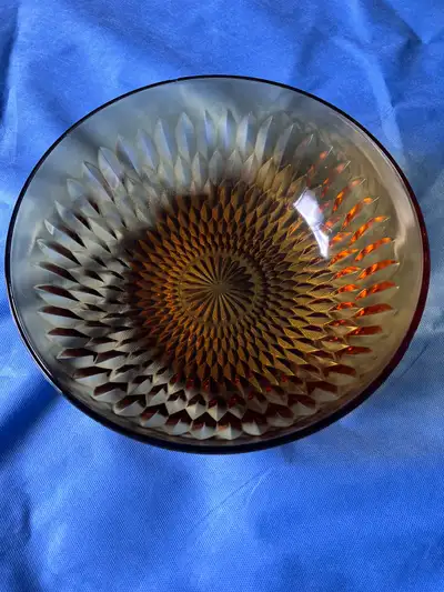 Vintage Amber Glass Bowl, View more