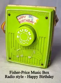 Vintage 1970, Fisher Price, Music Box #768– plays Happy Birthday