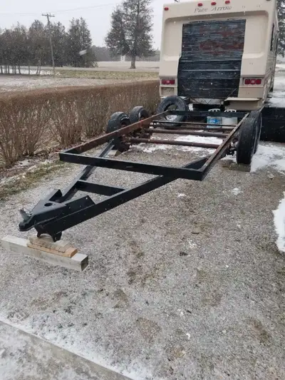 $1200. Firm. Frame is 12 ft. 1-1/2" long, x 5 ft. 7-1/4" wide, 4" C-channel frame, just had welding...