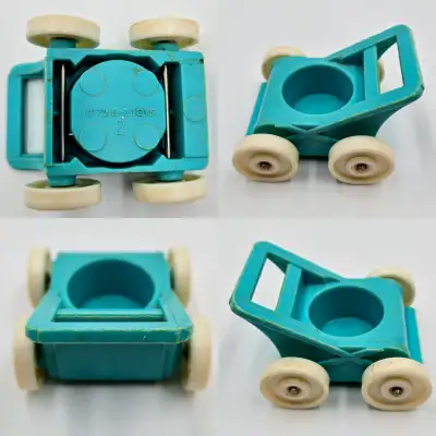 Vintage Fisher Price Little People Blue Stroller Baby Buggy 1972, View more