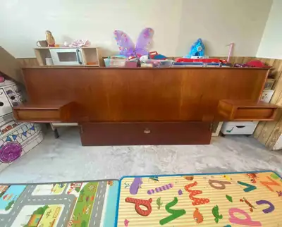 Teak Headboard with Floating Nightstands , View more