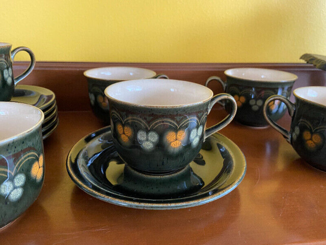 Vintage Denby Oberon Coffee Tea Cups Set Of 6 Fine Stoneware in Arts & Collectibles in Oshawa / Durham Region - Image 3