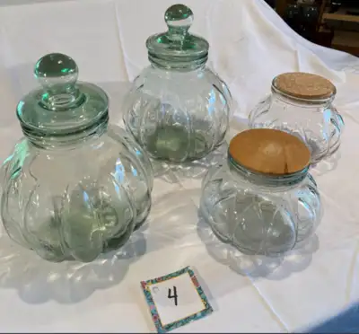  Large Green glass Italian Jars , View more