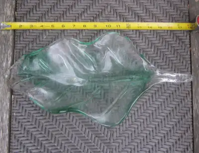 $50 Vintage MCM Murano Italian art glass leaf candy dish bowl, View more