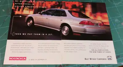 ORIGINAL 1998 HONDA ACCORD RETRO PRINT CAR AD  - ANNONCE, View more
