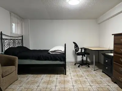 One furnished private room in 3BR ground floor suite available now. Monthly rent $900, including all...