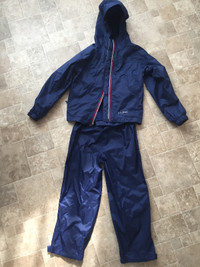 Kids navy LL Bean rain jacket and pants, size 7, almost new
