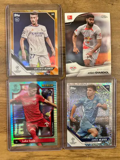 Lot 4 Cartes Soccer Blancs /25 Sucic Aqua McAtee Mini Diamonds, View more