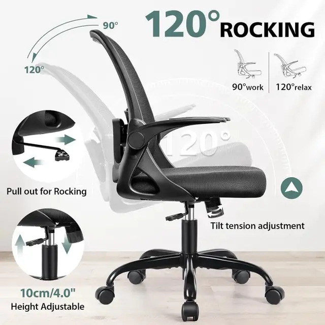 Office Chair Ergonomic Desk Chair with Lumbar Support in Chairs & Recliners in Markham / York Region - Image 8
