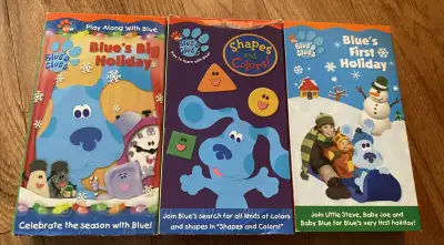 Lot of 3 hard to find Blue's Clues VHS tapes...shipping available...pickup Niagara Falls...also will...