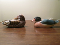 Pair of Wooden Duck Figurines